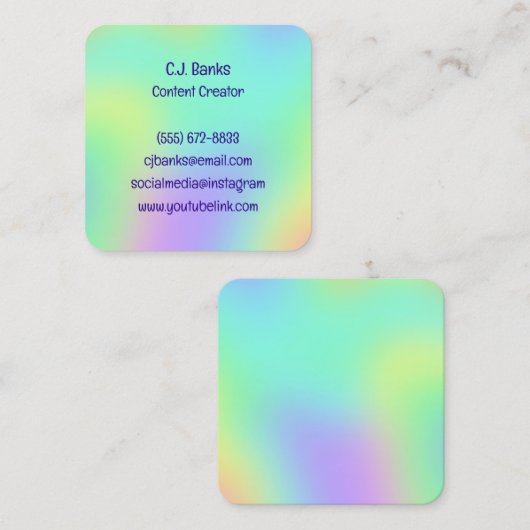 Cartes de visite Carrés Rainbow Gradient (Devant / Derrière)