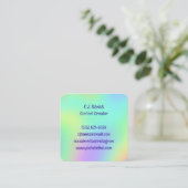 Cartes de visite Carrés Rainbow Gradient (Debout devant)