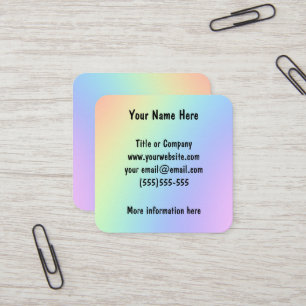 Cartes de visite Carrés Rainbow Gradient