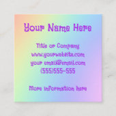Cartes de visite Carrés Rainbow Gradient (Devant)