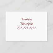 Cartes de visite, Cartes de visite Barbershop (Dos)