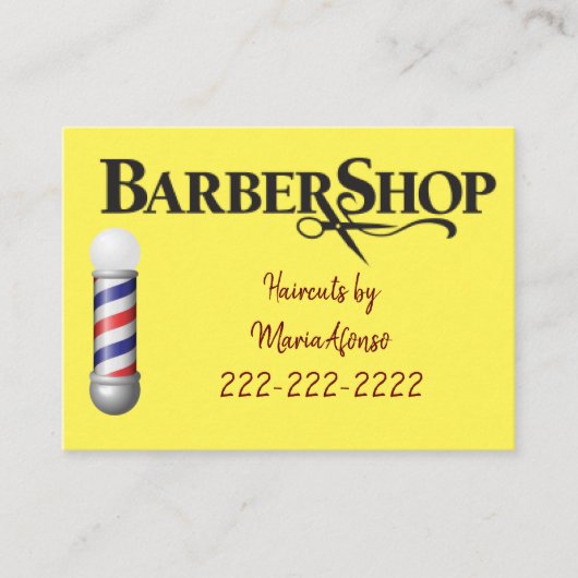 Cartes de visite, Cartes de visite Barbershop (Devant)