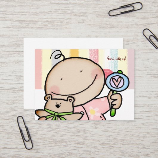 Cartes de visite cartes de visite de garderie (Devant/Arrière en situation)