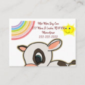 Cartes de visite, Cartes de visite de la vache en (Dos)