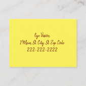 Cartes de visite, Cartes de visite de la vision de (Dos)