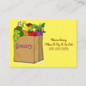 Cartes de visite, Cartes de visite de l'alimentati (Dos)