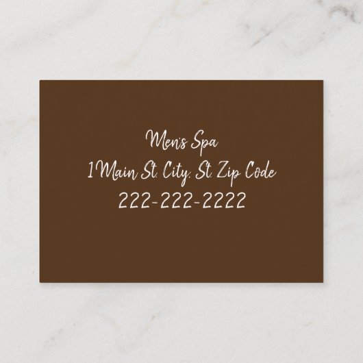 Cartes de visite, Cartes de visite Spas hommes (Dos)