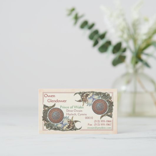 Cartes de visite celtiques de conception d'oiseaux (Debout devant)