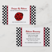 Cartes de visite Checkered de coccinelle (Devant / Derrière)