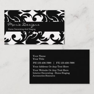 Cartes de visite Chic à motif damassé de décoratio