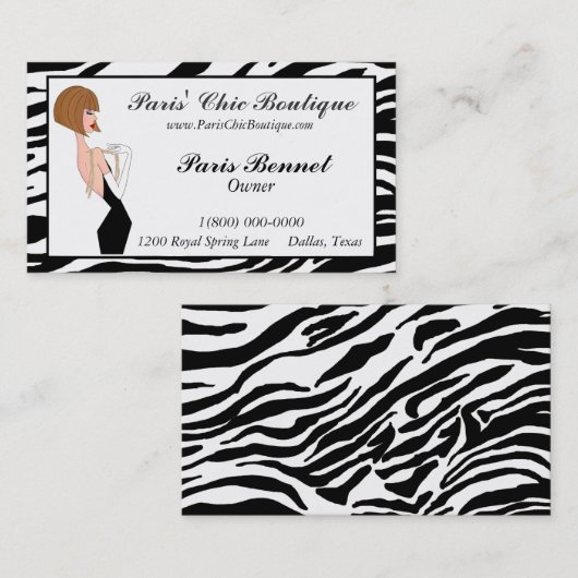 Cartes de visite Chic Boutique (Devant / Derrière)