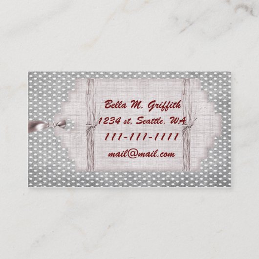 cartes de visite chic de cupcake rouge (Dos)