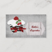 cartes de visite chic de cupcake rouge (Devant)
