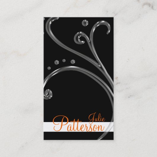 Cartes de visite chics acryliques noirs de (Devant)