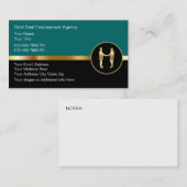 Cartes de visite chics d'agence de l'emploi (Devant / Derrière)