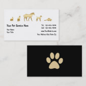 Cartes de visite chics d'animal familier (Devant / Derrière)