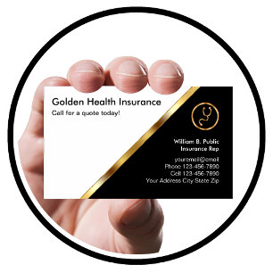 Cartes de visite chics d'assurance maladie
