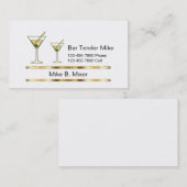 Cartes de visite chics de barman (Devant / Derrière)