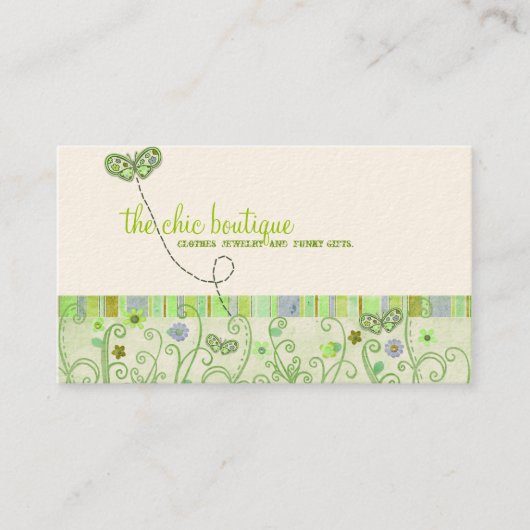 Cartes de visite chics de boutique (Devant)
