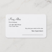 Cartes de visite chics de coiffeur (Dos)