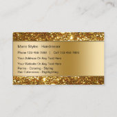 Cartes de visite chics de coiffeur de beauté (Dos)