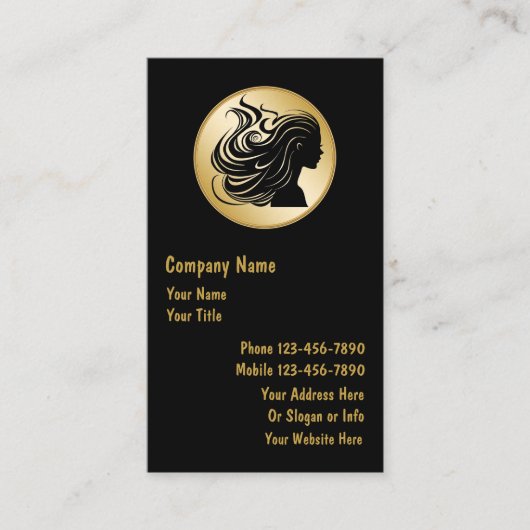Cartes de visite chics de coiffure (Devant)
