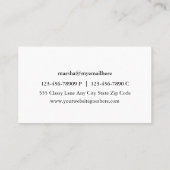 Cartes de visite chics de dames (Dos)