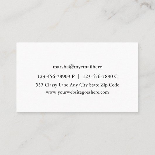 Cartes de visite chics de dames (Dos)