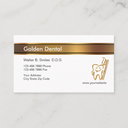 Cartes de visite chics de dentiste (Devant)