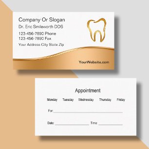 Cartes de visite chics de dentiste