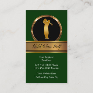 Cartes de visite chics de golf