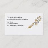 Cartes de visite chics de leçons de musique (Dos)