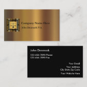 Cartes de visite chics de mandataire (Devant / Derrière)