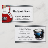 Cartes de visite chics de Music Store (Devant / Derrière)
