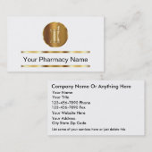 Cartes de visite chics de pharmacie (Devant / Derrière)