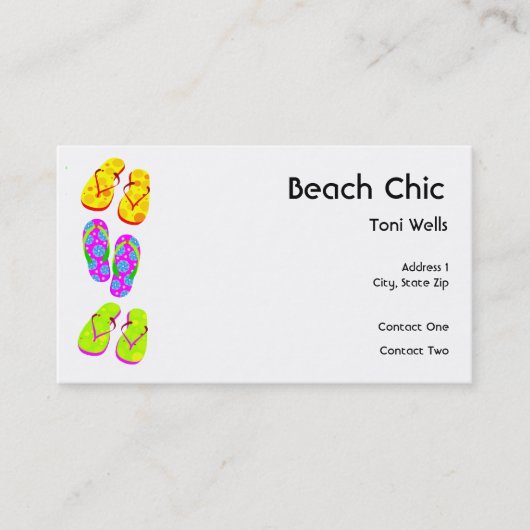 Cartes de visite chics de plage (Devant)