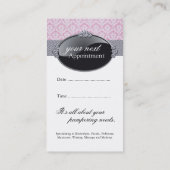 Cartes de visite chics de salon et de spa (Dos)