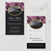 Cartes de visite chics de salon et d'esthétique de (Devant / Derrière)