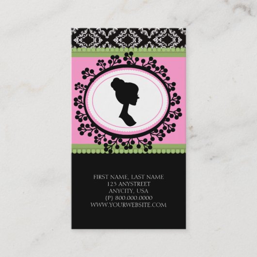 Cartes de visite chics de silhouette (Devant)