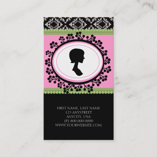 Cartes de visite chics de silhouette (Devant)