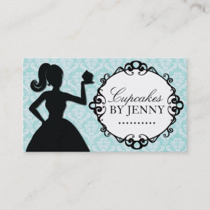 Cartes de visite chics de silhouette de petit