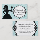 Cartes de visite chics de silhouette de petit (Devant / Derrière)