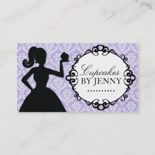 Cartes de visite chics de silhouette de petit
