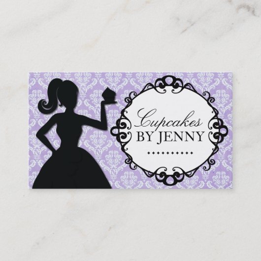 Cartes de visite chics de silhouette de petit (Devant)