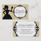 Cartes de visite chics de silhouette de petit (Devant / Derrière)