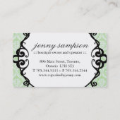 Cartes de visite chics de silhouette de petit (Dos)