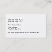 Cartes de visite chics de soin des animaux (Dos)