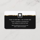 Cartes de visite chics de soins dentaires (Dos)
