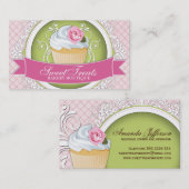 Cartes de visite chics et élégants de petit gâteau (Devant / Derrière)