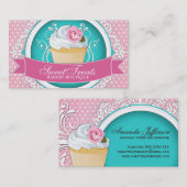 Cartes de visite chics et élégants de petit gâteau (Devant / Derrière)